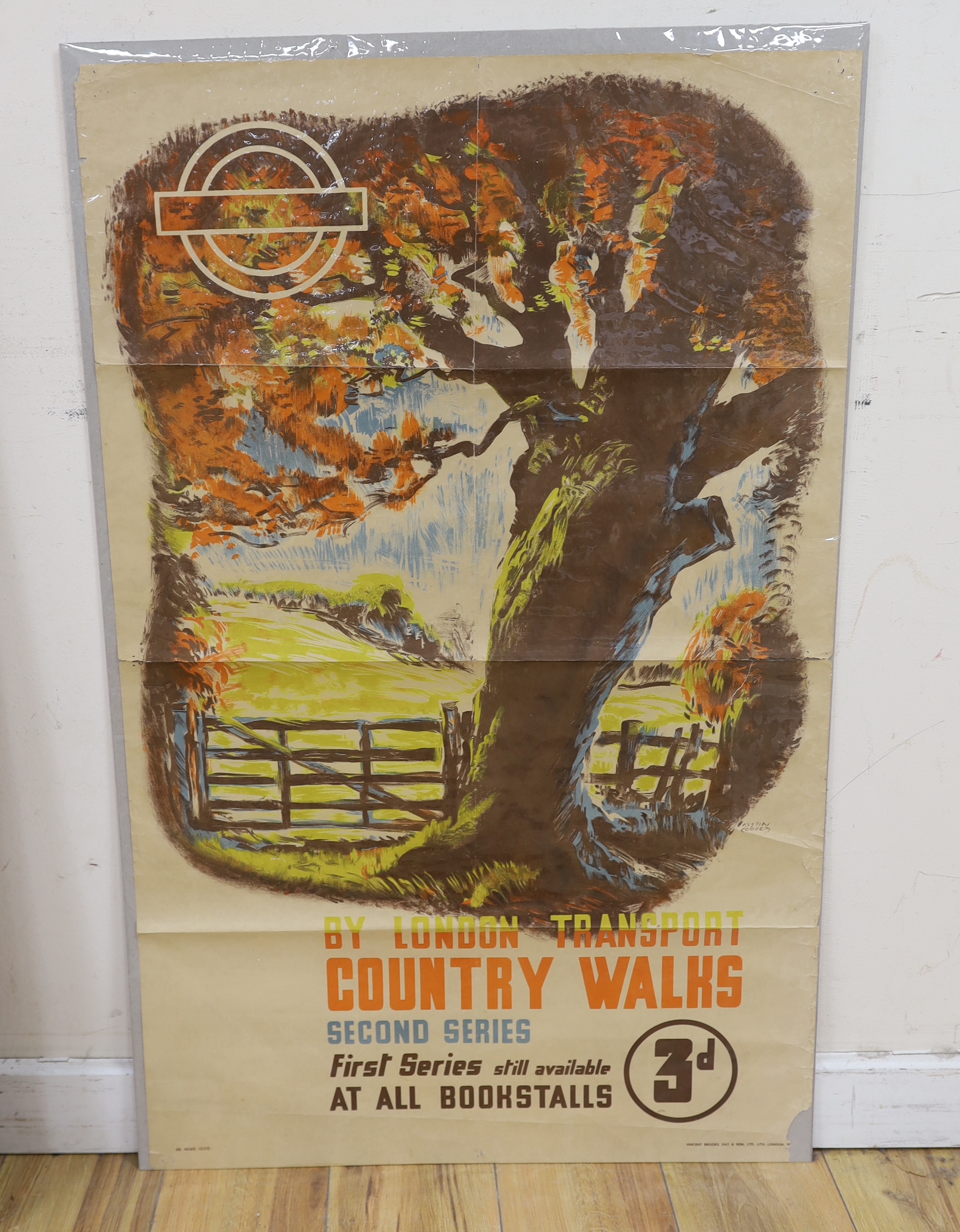 Austin Cooper (Canadian, 1890-1964), lithographic poster for London Transport, 'By London Transport - Country Walks, 2nd Series', 101 x 63cm, unframed